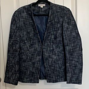 Coldwater Creek Navy Tweed Open-Front Jacket